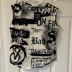 Victoria's Secret x Balmain Graphic Tank Top Collector piece Size S